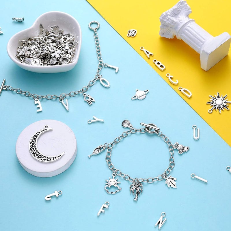 Highergo 469 Pcs Bangles Bracelet Making Kit Link Chain Bracelet Charms with OT Toggle Clasp DIY - Image 5